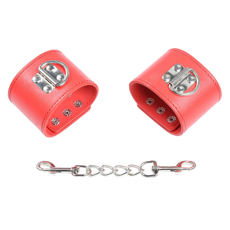 OHMAMA FETISH - RED HANDCUFFS WITH SNAP CLOSURE - 6