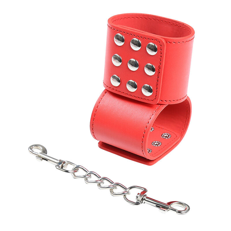 OHMAMA FETISH - RED HANDCUFFS WITH SNAP CLOSURE - 5