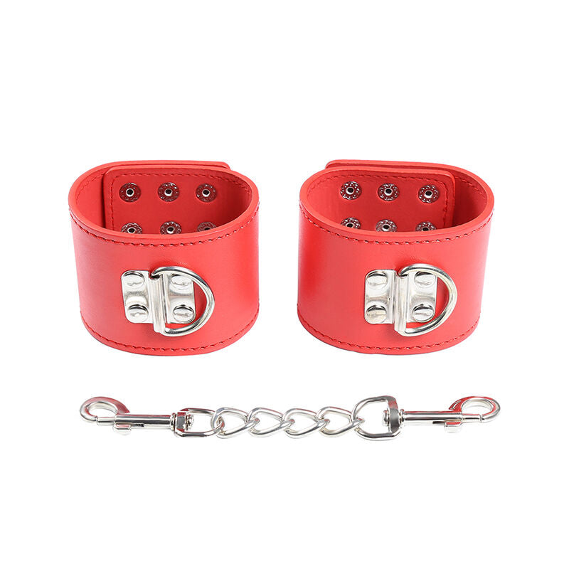 OHMAMA FETISH - RED HANDCUFFS WITH SNAP CLOSURE - 7