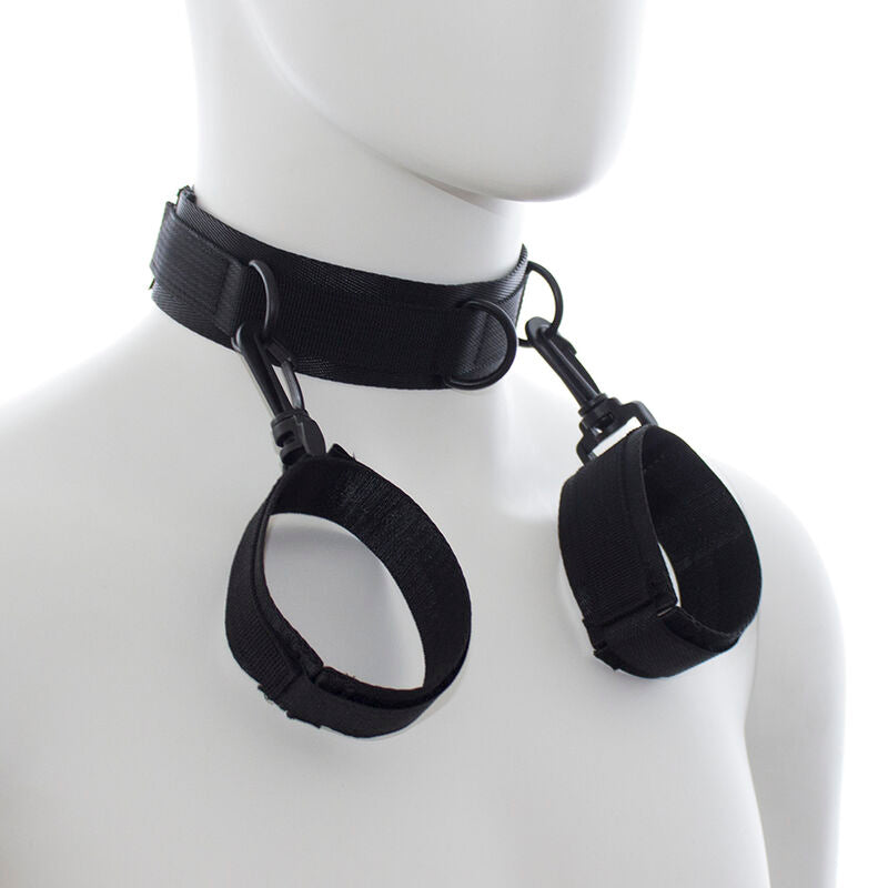 OHMAMA FETISH - NYLON HANDCUFFS AND COLLAR - 1