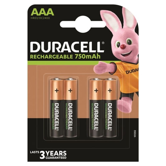 DURACELL - RECHARGEABLE BATTERY HR03 AAA 750mAh 4 UNIT - 1