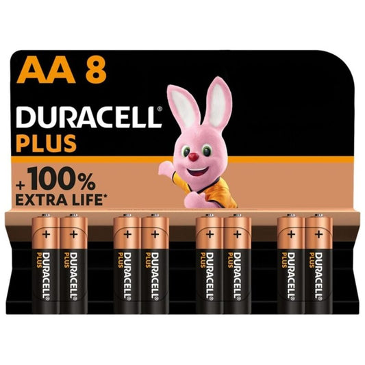 DURACELL - PLUS POWER 100 ALKALINE BATTERY AA LR6 8 UNIT - 1