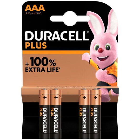 DURACELL - PLUS POWER 100 ALKALINE BATTERY AAA LR03 4 UNIT - 1