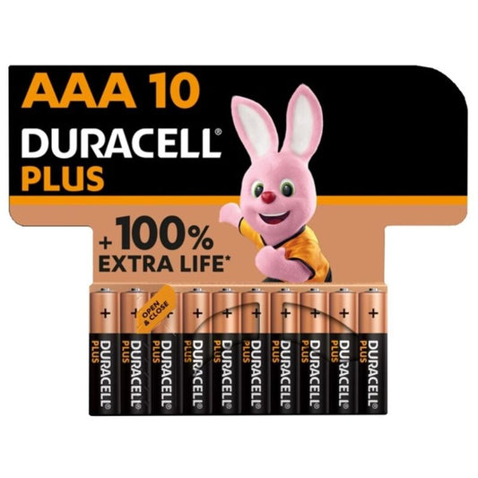 DURACELL - PLUS POWER 100 ALKALINE BATTERY AAA LR03 10 UNIT - 1