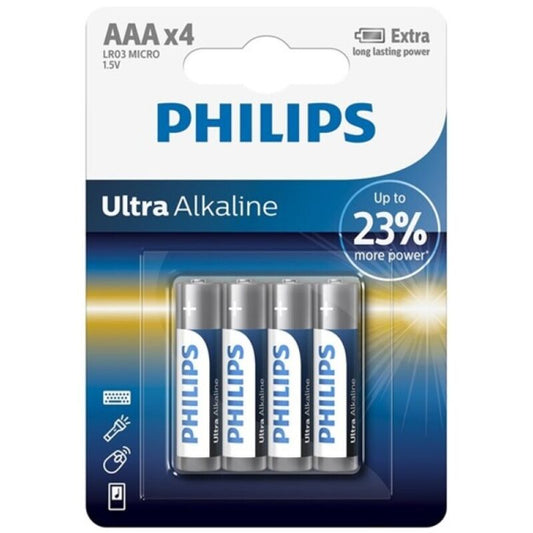 PHILIPS - ULTRA ALKALINE BATTERY AAA LR03 4 UNIT - 1