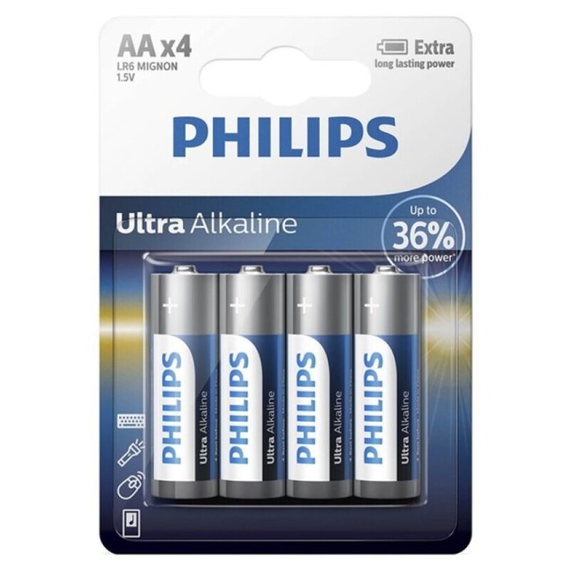 PHILIPS - ULTRA ALKALINE BATTERY AA LR6 4 UNIT - 1