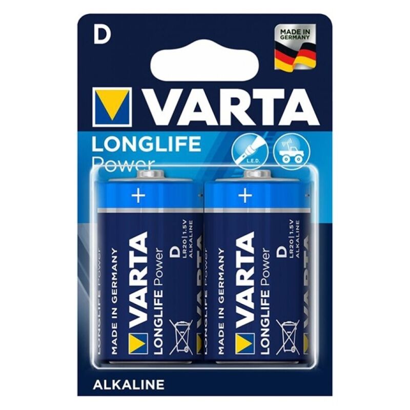 VARTA - LONGLIFE POWER ALKALINE BATTERY D LR20 2 UNIT - 1