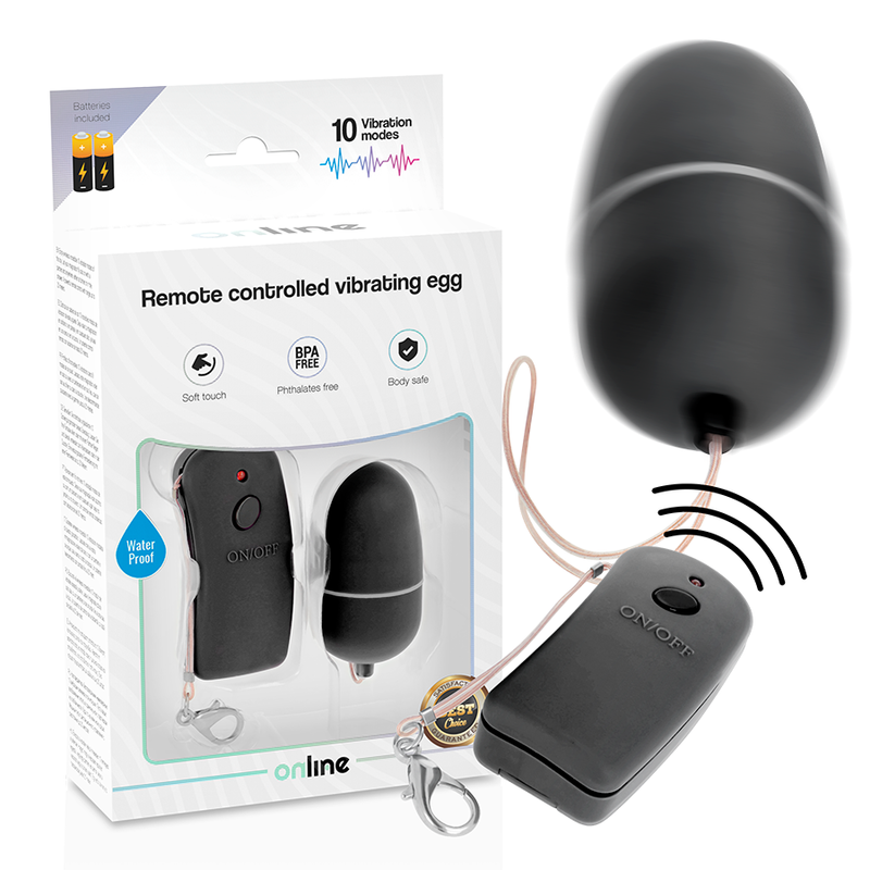 ONLINE - REMOTE CONTROLLED VIBRATING EGG BLACK - 2