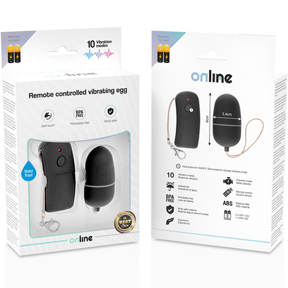 ONLINE - REMOTE CONTROLLED VIBRATING EGG BLACK - 3