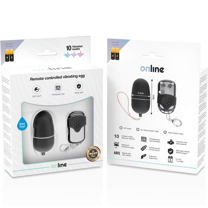 ONLINE - REMOTE CONTROL VIBRATING EGG M BLACK - 3