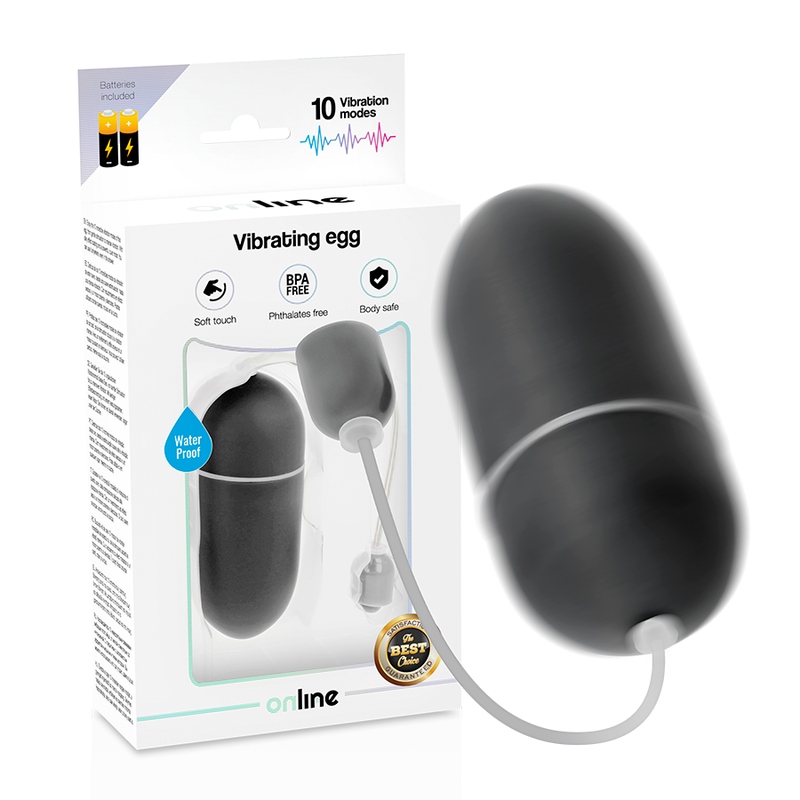 ONLINE - WATERPROOF VIBRATING EGG BLACK - 2
