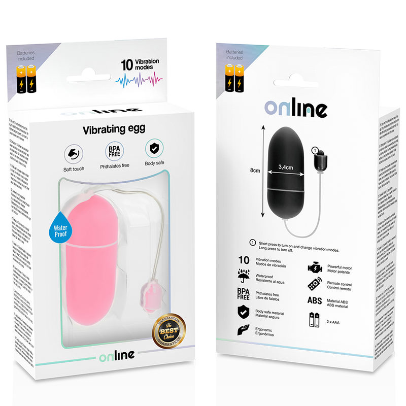 ONLINE - WATERPROOF VIBRATING EGG PINK - 2