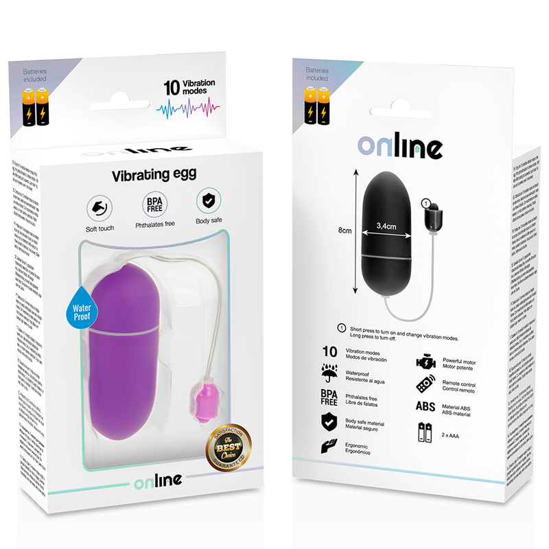 ONLINE - WATERPROOF VIBRATING EGG PURPLE - 2