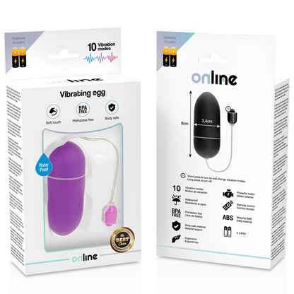 ONLINE - WATERPROOF VIBRATING EGG PURPLE - 2