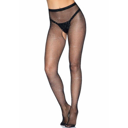 LEG AVENUE - FISHNET CROTHLESS TIGHTS - 4