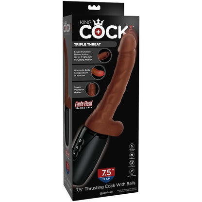 KING COCK - PLUS TRIPLE THREAT TEINT MARRON