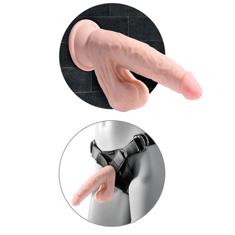 KING COCK - PLUS 3D DILDO SWINGING BALLS 12.7 CM - 3