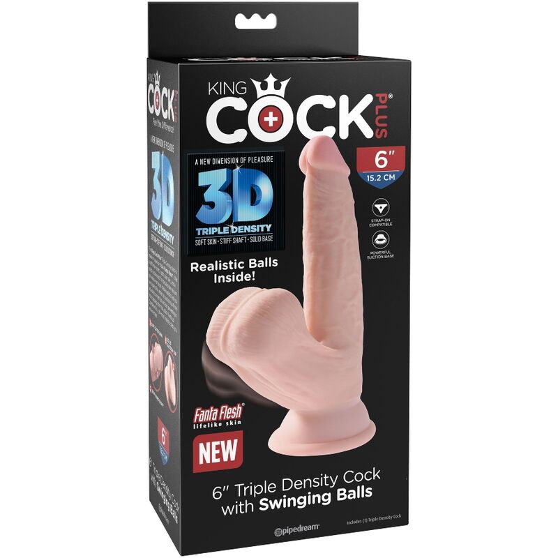 KING COCK - PLUS 3D DILDO SWINGING BALLS 12.7 CM - 6