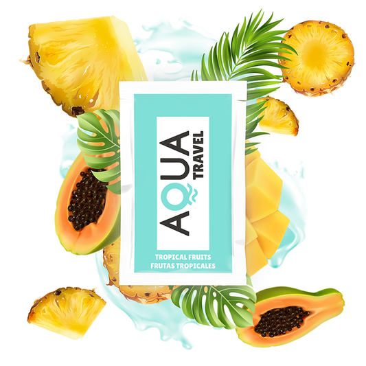 AQUA TRAVEL - TROPICAL FRUITS FLAVOUR WATERBASED LUBRICANT 6 ML - 1