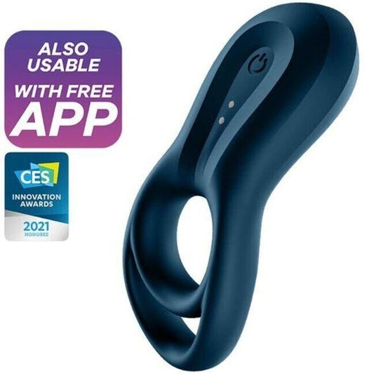 SATISFYER - EPIC DUO RING VIBRATOR APP BLUE - 1