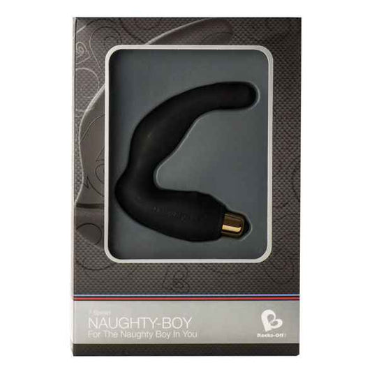 ROCKS-OFF - MASSAGGIATORE PUNTO G MASCHIO NAUGHTY-BOY 7 V NERO - Secretroomsexyshop