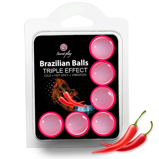SECRETPLAY - SET 6 BRAZILIAN BALLS TRIPLE EFFECT - 1