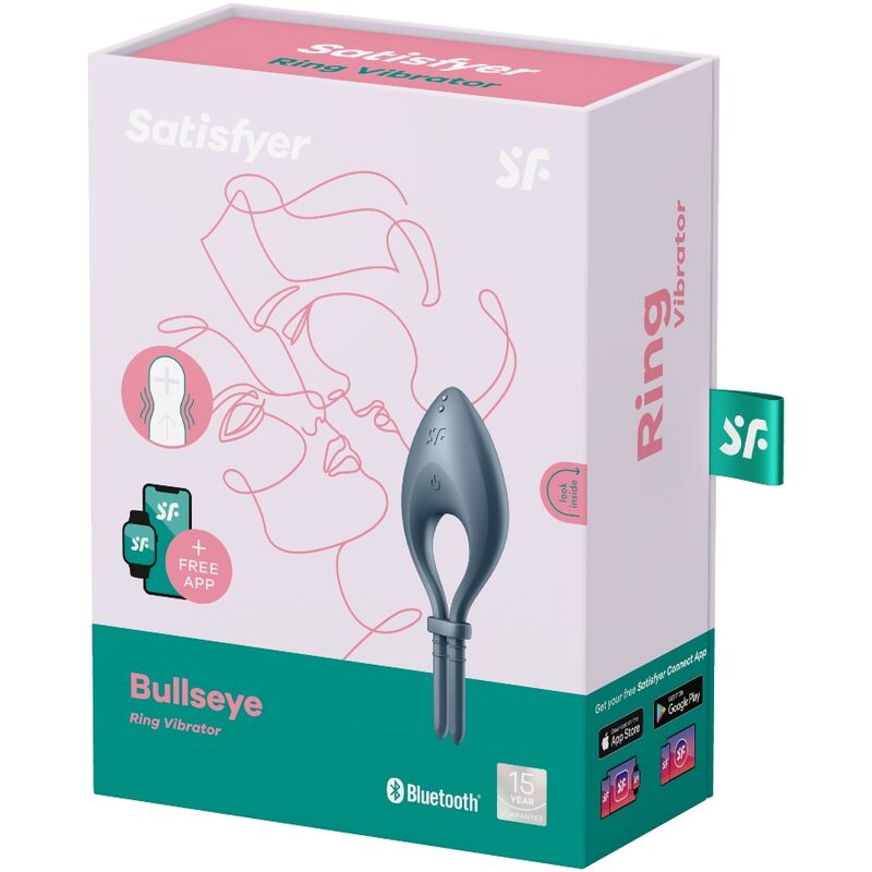 SATISFYER - BULLSEYE RING VIBRATOR APP GREY - 3