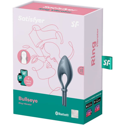 SATISFYER - BULLSEYE RING VIBRATOR APP GREY - 3
