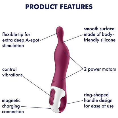 SATISFYER - AMAZING 1 ASPOT VIBRATOR BERRY - 1