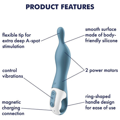 SATISFYER - AMAZING 1 ASPOT VIBRATOR BLUE - 4