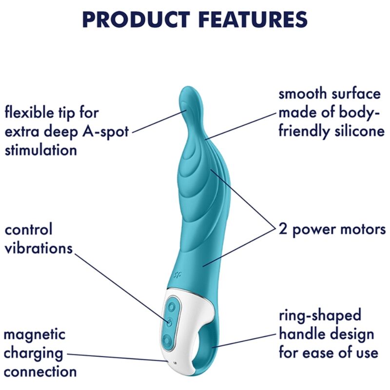 SATISFYER - AMAZING 2 ASPOT VIBRATOR TURQUOISE - 4