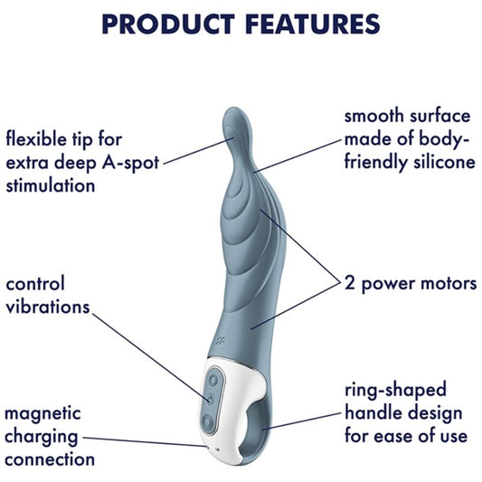 SATISFYER - AMAZING 2 ASPOT VIBRATOR GREY - 1
