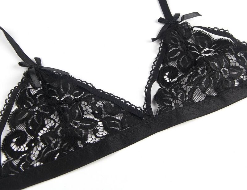 SUBBLIME - THREE-PIECE SET BRA + GARTER BELT + THONG L/XL