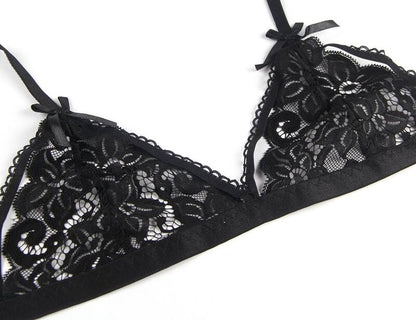 SUBBLIME - THREE-PIECE SET BRA + GARTER BELT + THONG L/XL