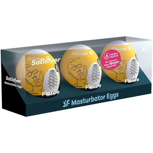 SATISFYER - 3 MASTURBATOR EGGS FIERCE - 1