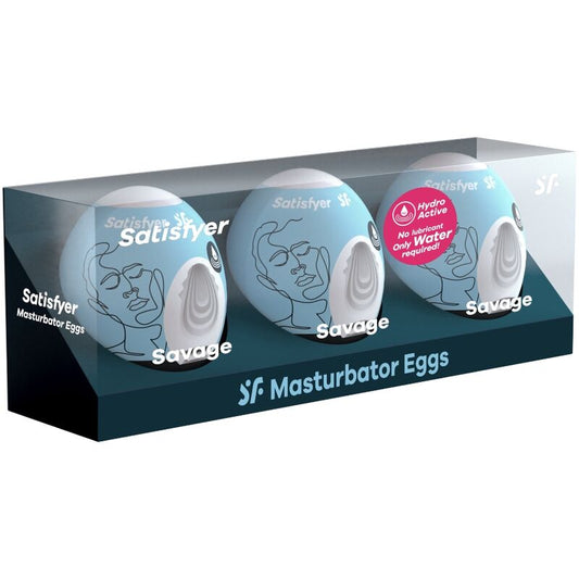 SATISFYER - 3 MASTURBATOR EGGS SAVAGE - 1