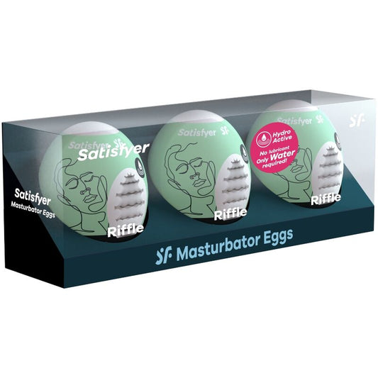 SATISFYER - 3 MASTURBATOR EGGS RIFFLE - 1
