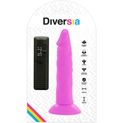 DIVERSIA - FLEXIBLE VIBRATING DILDO PURPLE 23 CM -O- 4.3 CM - 7
