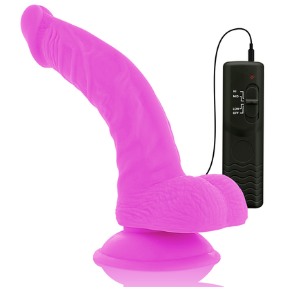 DIVERSIA - FLEXIBLE VIBRATING DILDO PURPLE 21.5 CM -O- 4.5 CM - 3