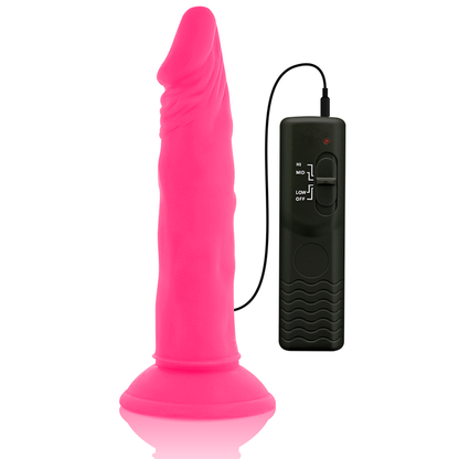 DIVERSIA - FLEXIBLE VIBRATING DILDO PINK 23 CM -O- 4.3 CM - 3