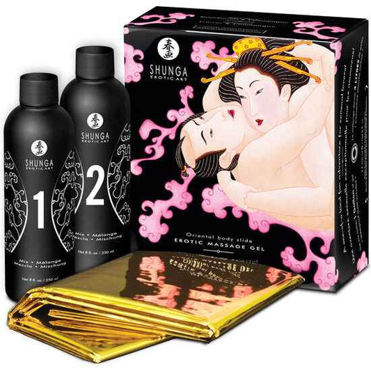 SHUNGA - GEL DA MASSAGGIO EROTICO CORPO A CORPO FRAGOLE E CAVA - Secretroomsexyshop