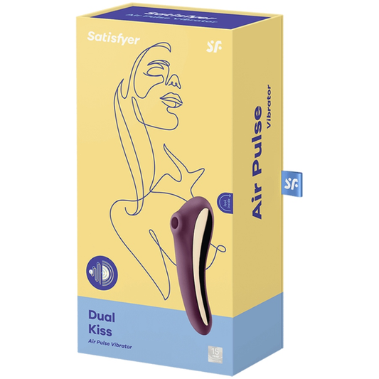 SATISFYER - DUAL KISS AIR PULSE VIBRATOR WINE RED - 1