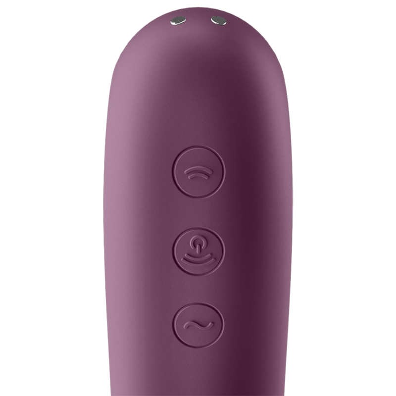SATISFYER - DUAL KISS AIR PULSE VIBRATOR WINE RED - 2