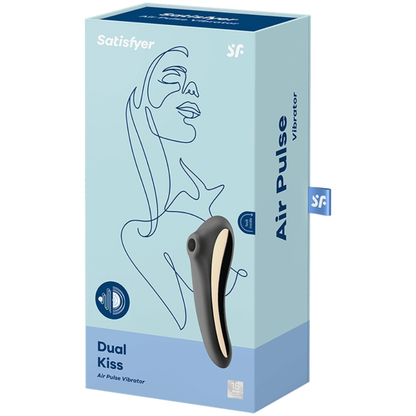 SATISFYER - DUAL KISS AIR PULSE VIBRATOR BLACK - 4