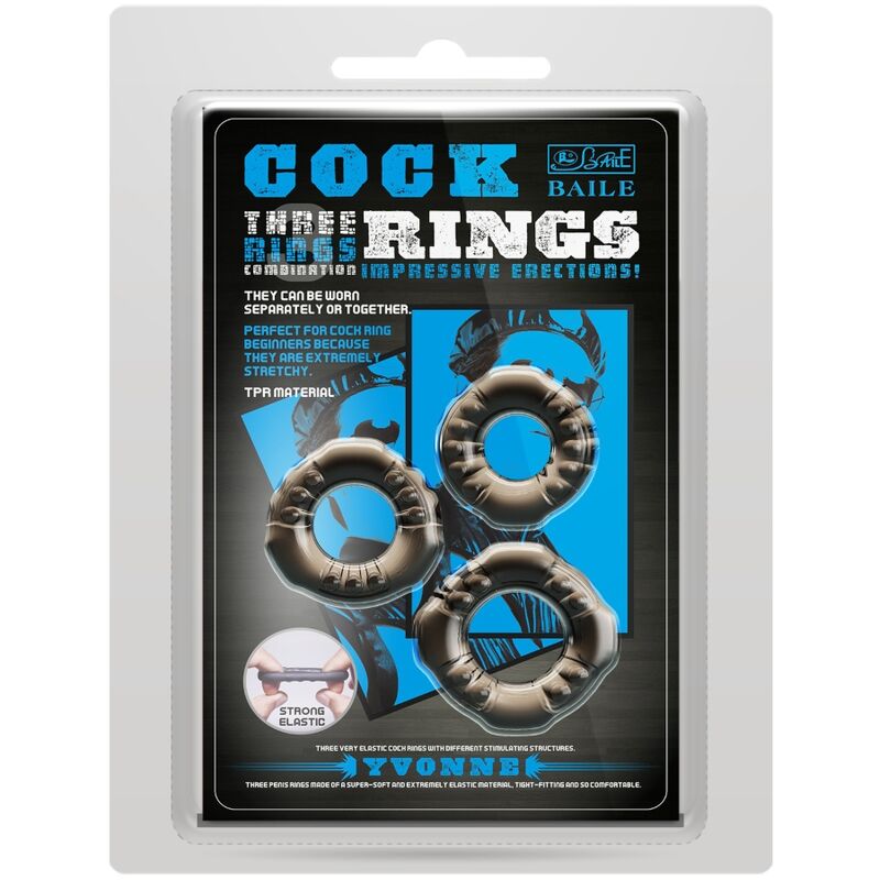 BAILE - COCK RINGS YVONNE SET OF 3 COCK RINGS
