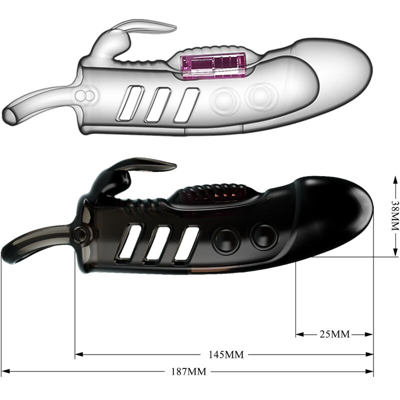 PRETTY LOVE - SLOANE RABBIT PENIS SHEATH BLACK - 5