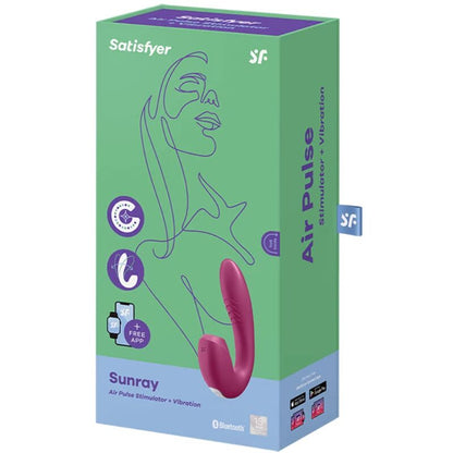 SATISFYER - SUNRAY STIMULATOR AND VIBRATOR APP RED - 2