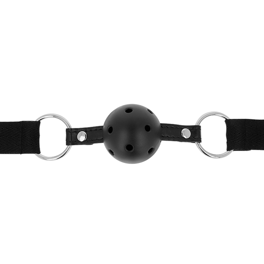 OHMAMA FETISH BLACK BREATHABLE FABRIC BALL GAG