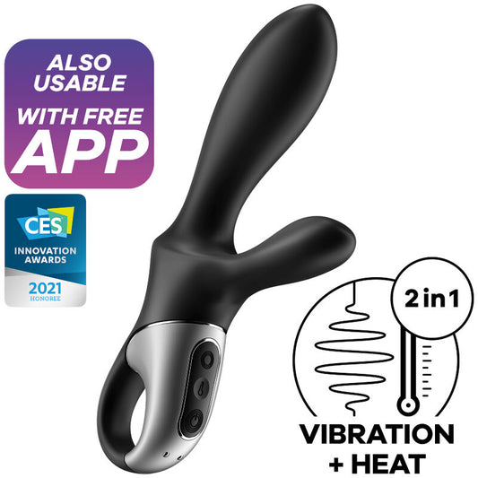 SATISFYER - HEAT CLIMAX+ ANAL VIBRATOR APP BLACK - 1