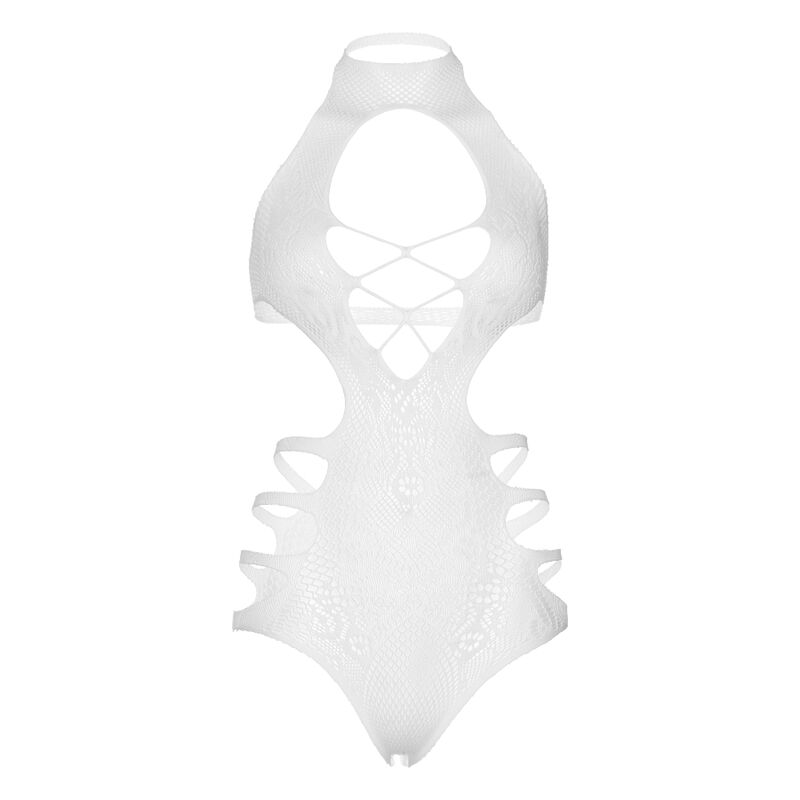 LEG AVENUE - CUT OUT STRAPPY BODYSUIT ONE SIZE - WHITE - 5